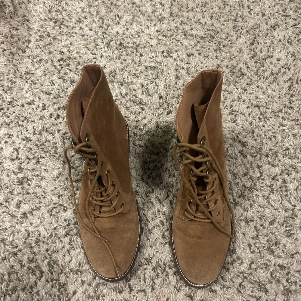 Madewell The Julien Lace-Up Lugsole Boot in Suede Size 10